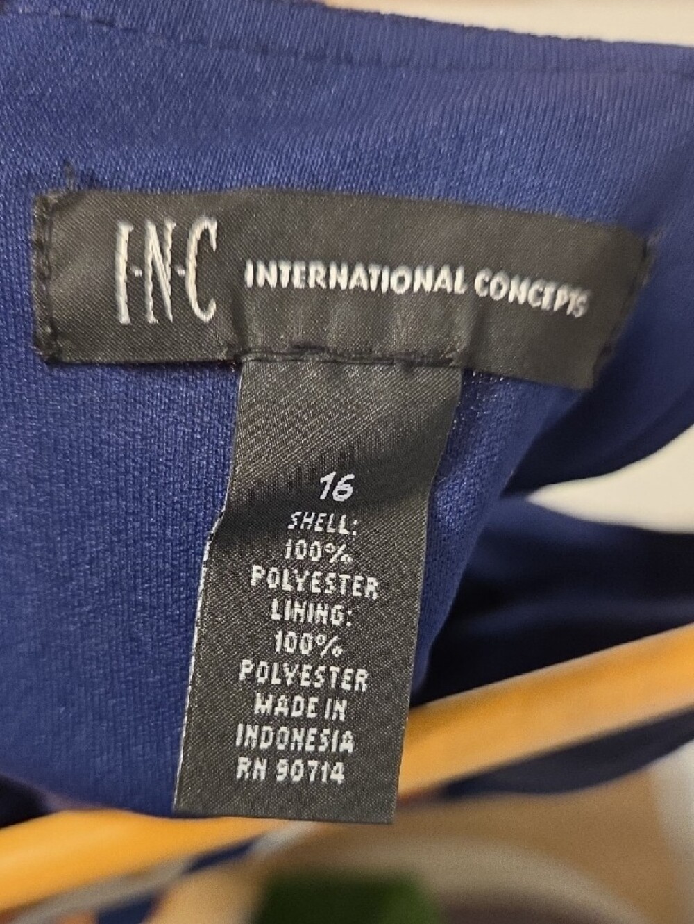 INC International Concepts Royal Blue Dress with Black Label - Picture 3 of 5
